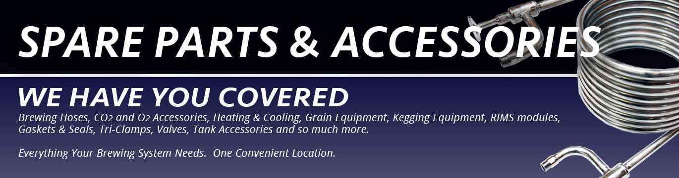 We sell spare parts and accessories for brewing equipment from Stout Tanks and Kettles