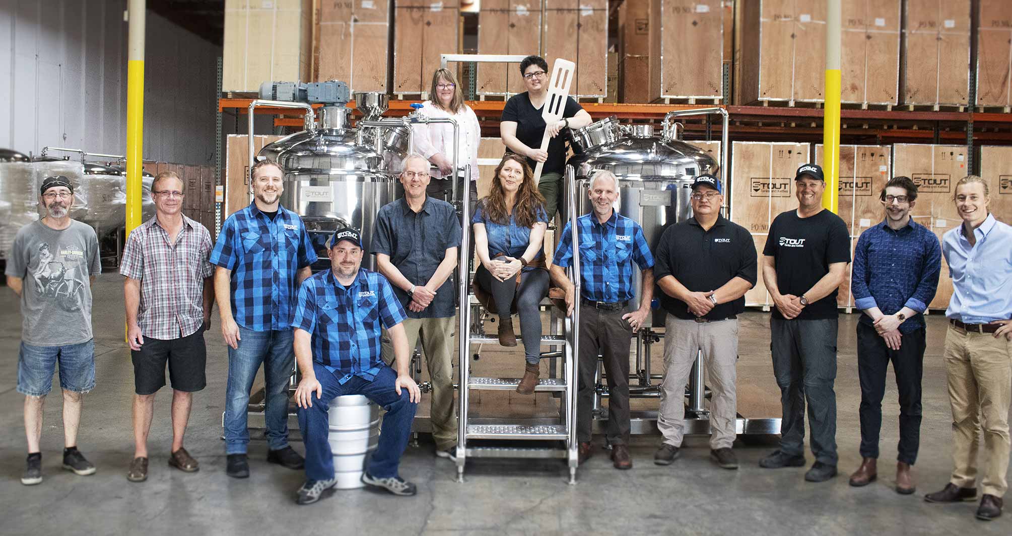 photograph of the team at Stout Tanks and Kettles, makers of brewing equipment