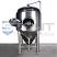 Front view of a stainless steel 10 bbl Fermenter with an open  shadowless manway