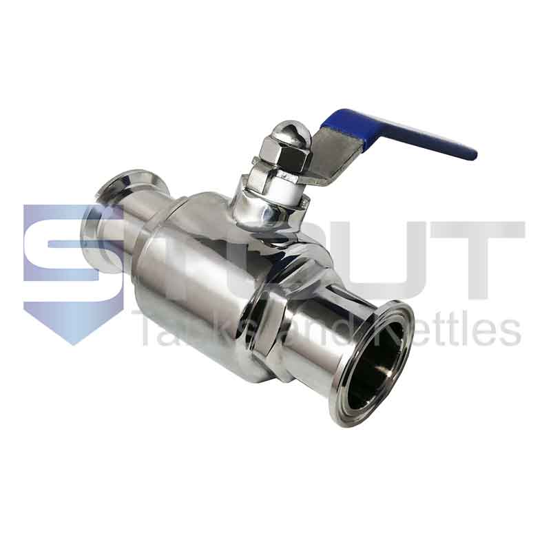 2" Stainless Steel 304 Tri Clamp Three Piece Sanitary Ball Valve Water Oil 