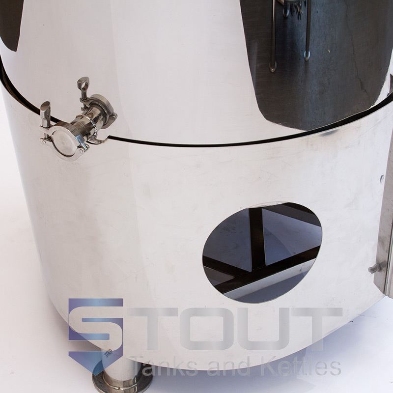 7 BBL Brew Kettle - with Heat Shields, Sloped Bottom (Direct Fire)