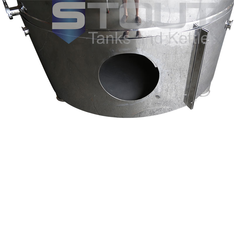 7 BBL Brew Kettle - with Conical Bottom, Dome Top, Trub Dam, Right  Orientation (Electric)