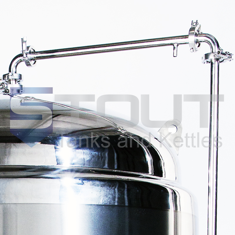 top view of a 7 BBL Brite Tank from Stout Tanks pro brewing equipment