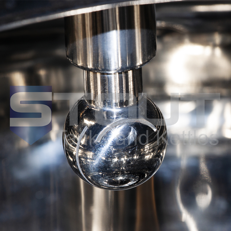 CIP rotating spray ball for brite tank from Stout Tanks and Kettles