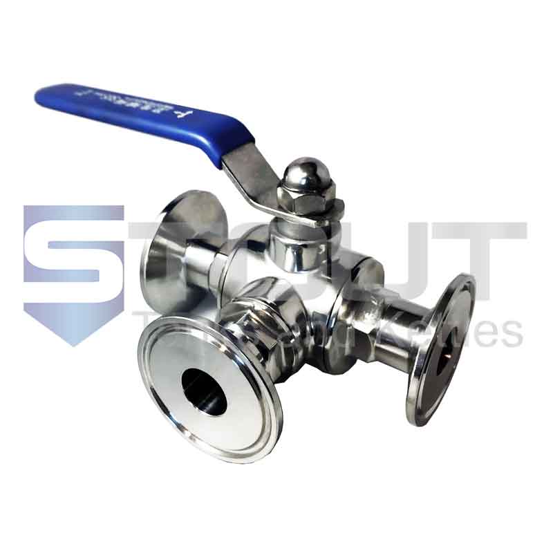 3 Way Ball Valve | 1.5" Tri Clamp x 3/4" Pipe (304SS)