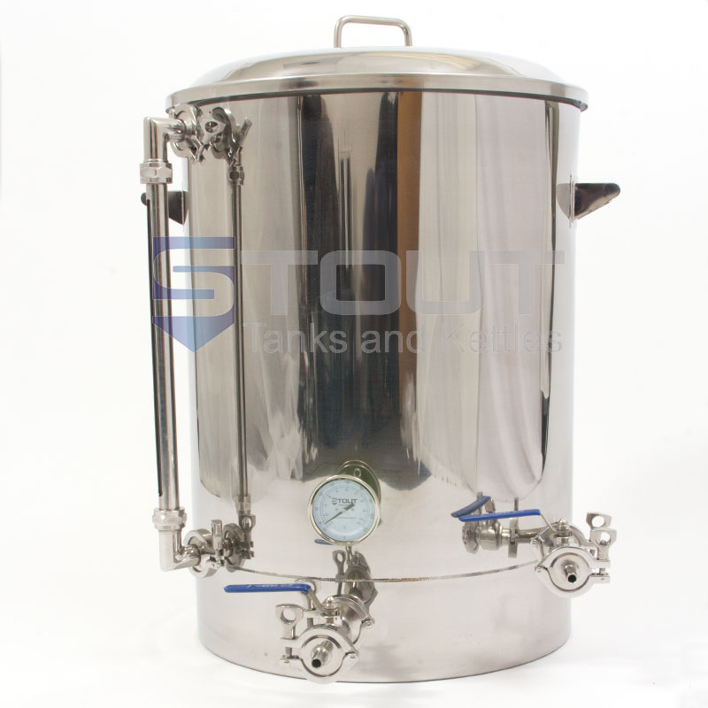 30 Gallon Brew Kettle - with Tangential Inlet, Sight Glass (Direct Fire)