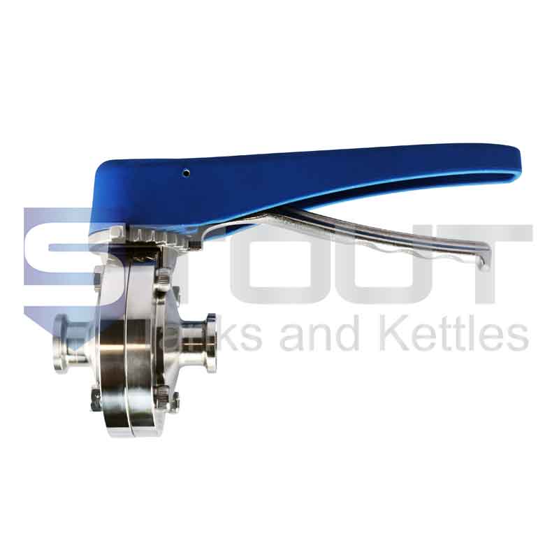 Butterfly Valve | 3/4" Tri Clamp, Trigger Handle (EPDM, 304SS)