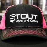 Stout Tanks Trucker Hat - Black with Nylon Pink Mesh